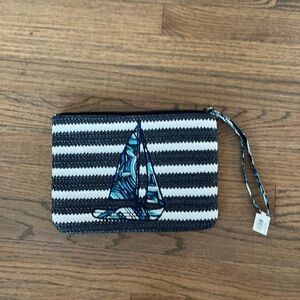Vera Bradley Nautical Striped Clutch with Sailboat Design